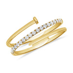 
  
  14K Yellow Gold Diamond Nail Design Ring
  

