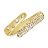 Trendy 14k Yellow Gold Diamond Wrap Ring