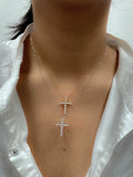 14k White Gold Pronged Diamond Cross Pendant Necklace (0.52 cts. t.w.)