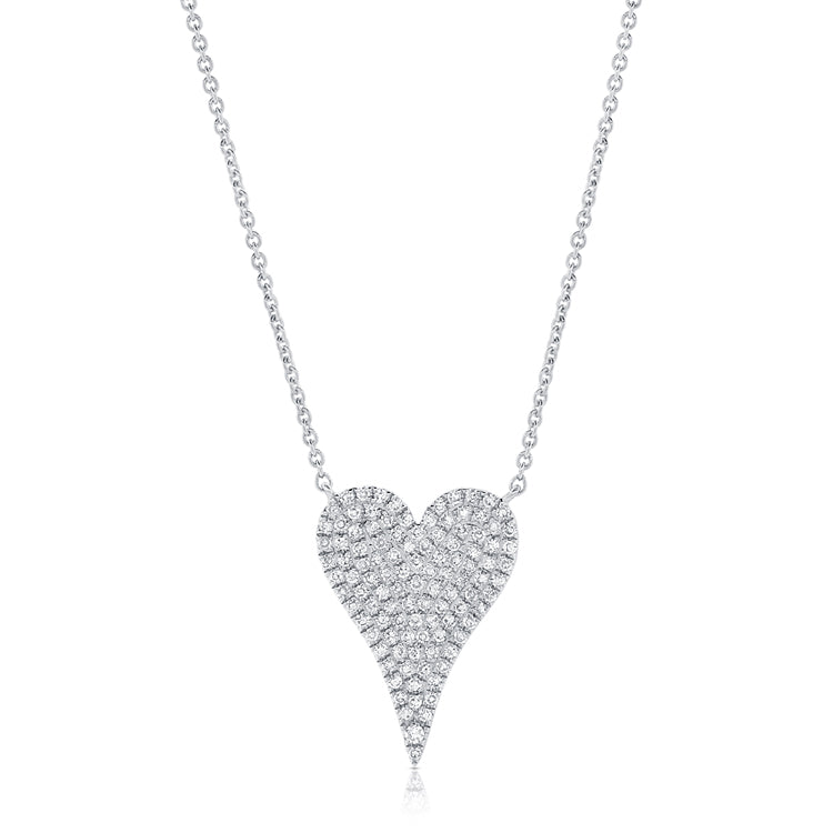 
  
  14k White Gold Elongated Diamond Heart Necklace
  
