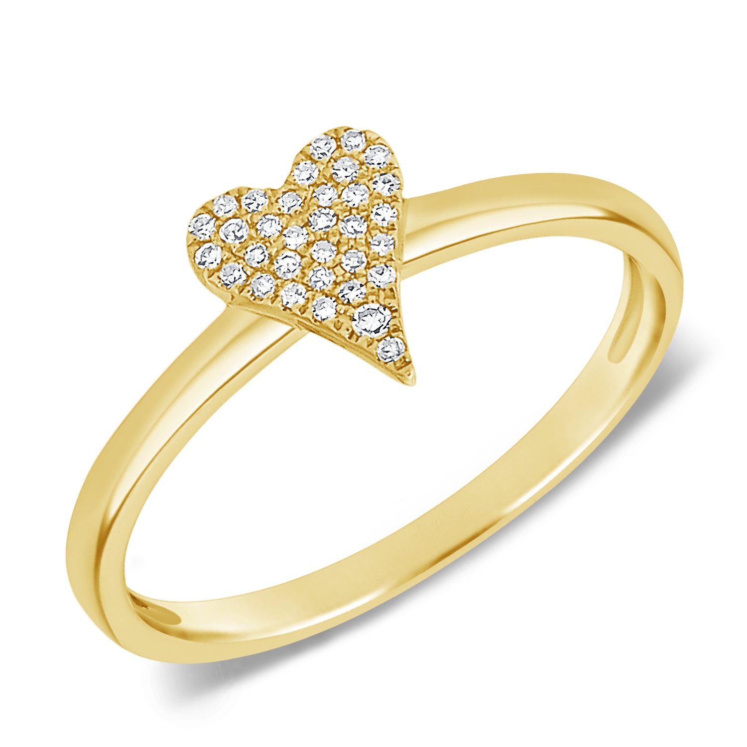 
  
  Pave Yellow Gold Diamond Heart Ring 14k
  
