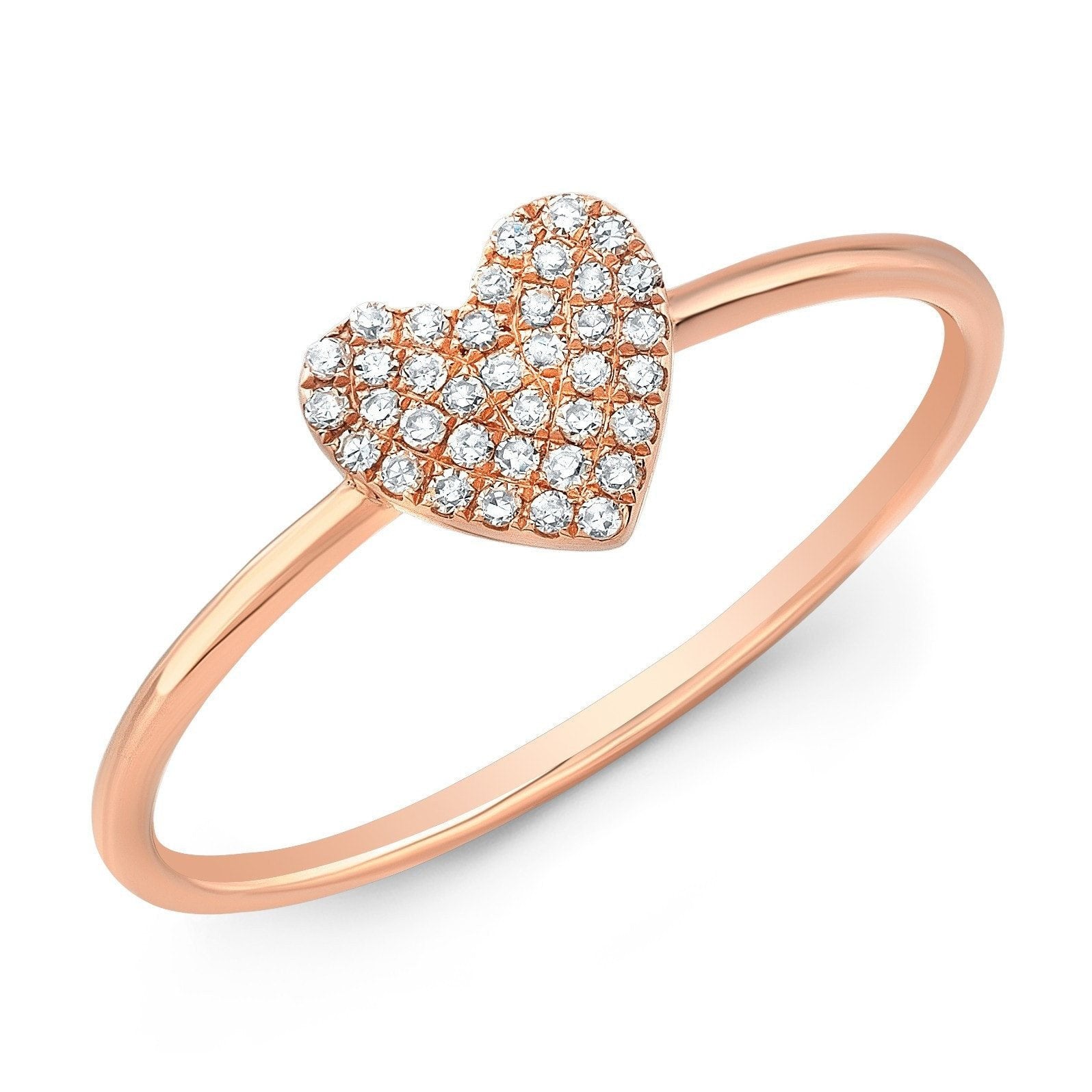
  
  Rose Gold Diamond Heart Ring 14k
  
