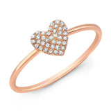 Rose Gold Diamond Heart Ring 14k