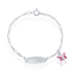 
  
  Children's Sterling Silver Engravable ID with Butterfly Charm Bracelet
  
