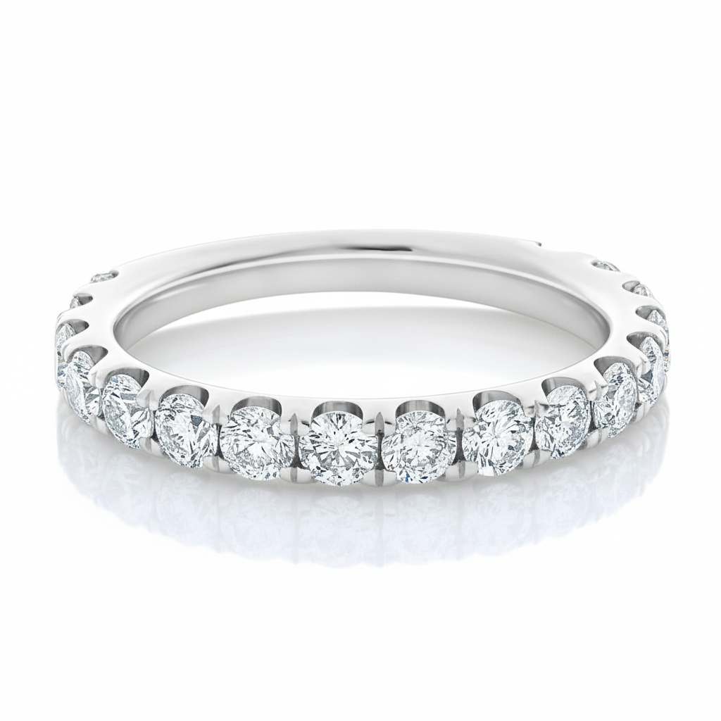 
  
  Diamond Eternity Wedding Band - 1.45cts. - 14K White Gold - Size 6
  
