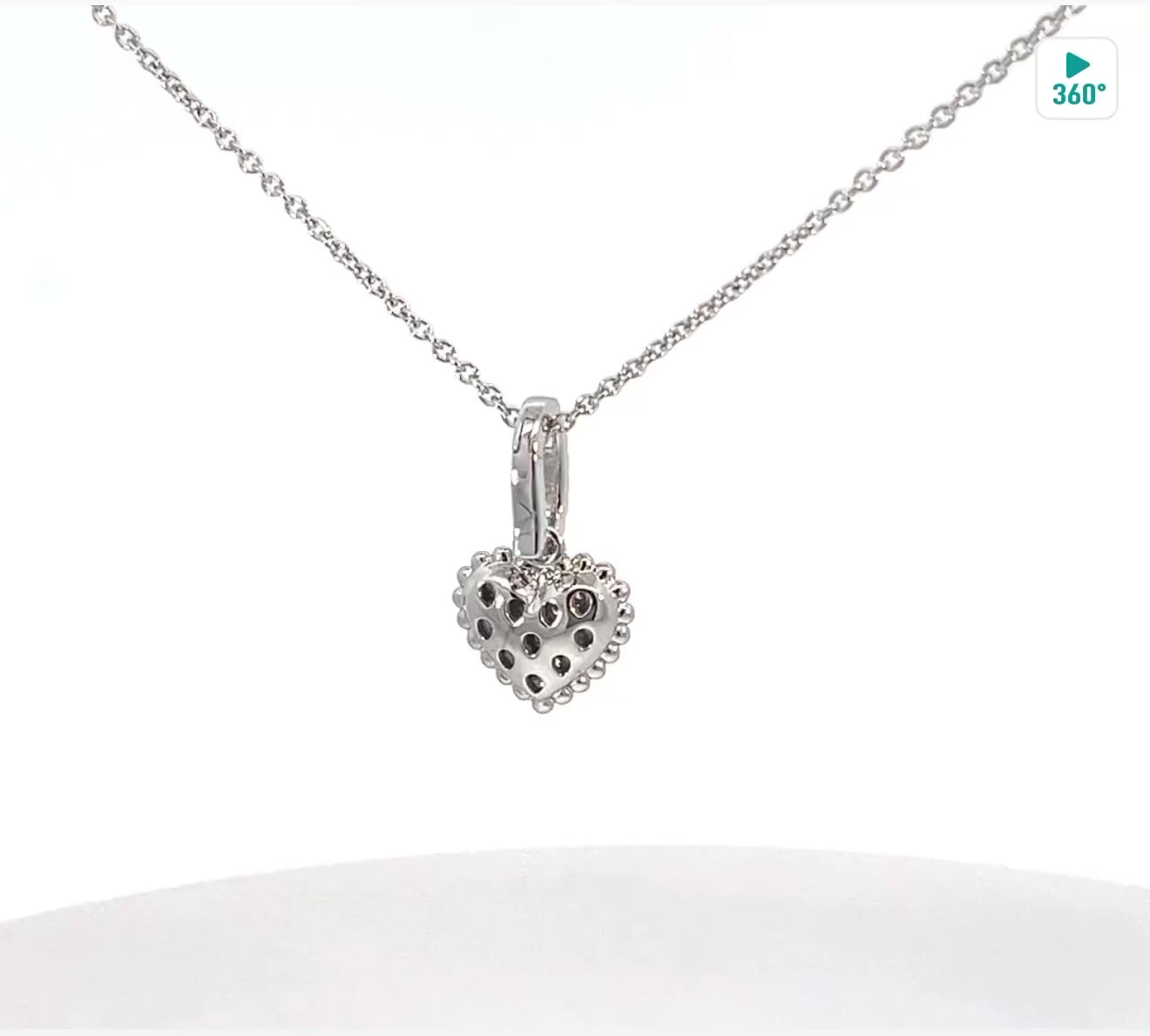 
  
  14K White Gold Diamond Heart Enhancer Pendant
  
