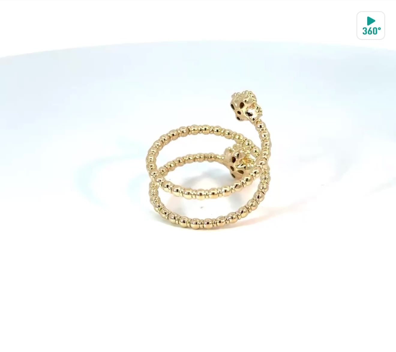 
  
  14K Yellow Gold Diamond Clover Bypass Ring
  
