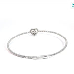 
  
  14K White Gold Diamond Heart Bangle
  
