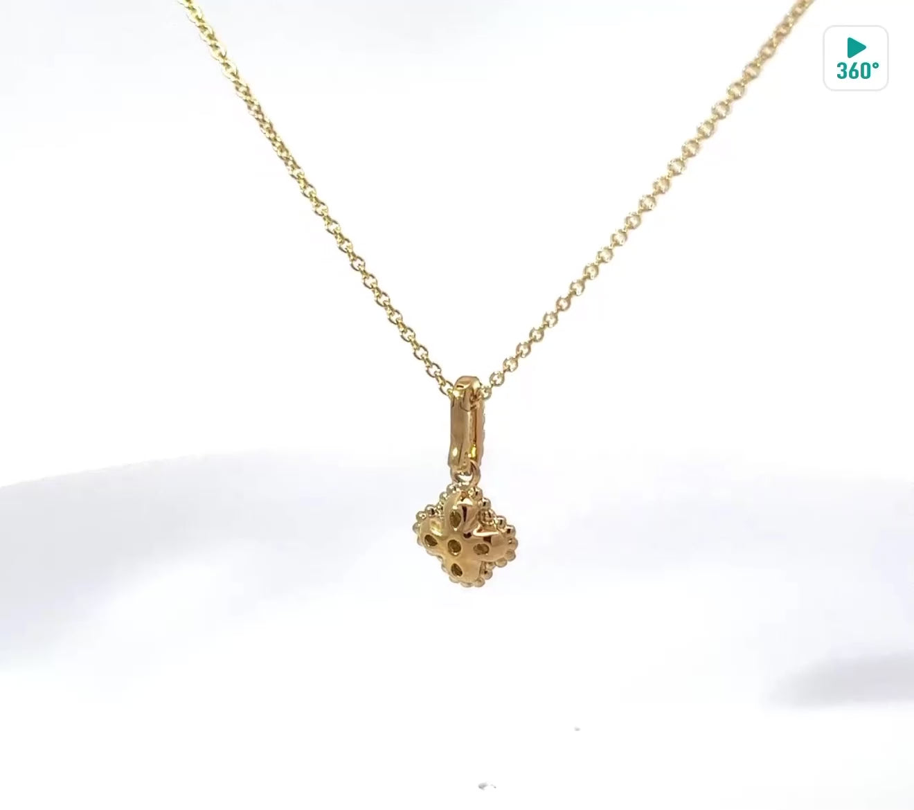 
  
  14K Yellow Gold Diamond Clover Enhancer Pendant
  
