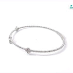 
  
  14K White Gold Diamond Clover Bangle
  
