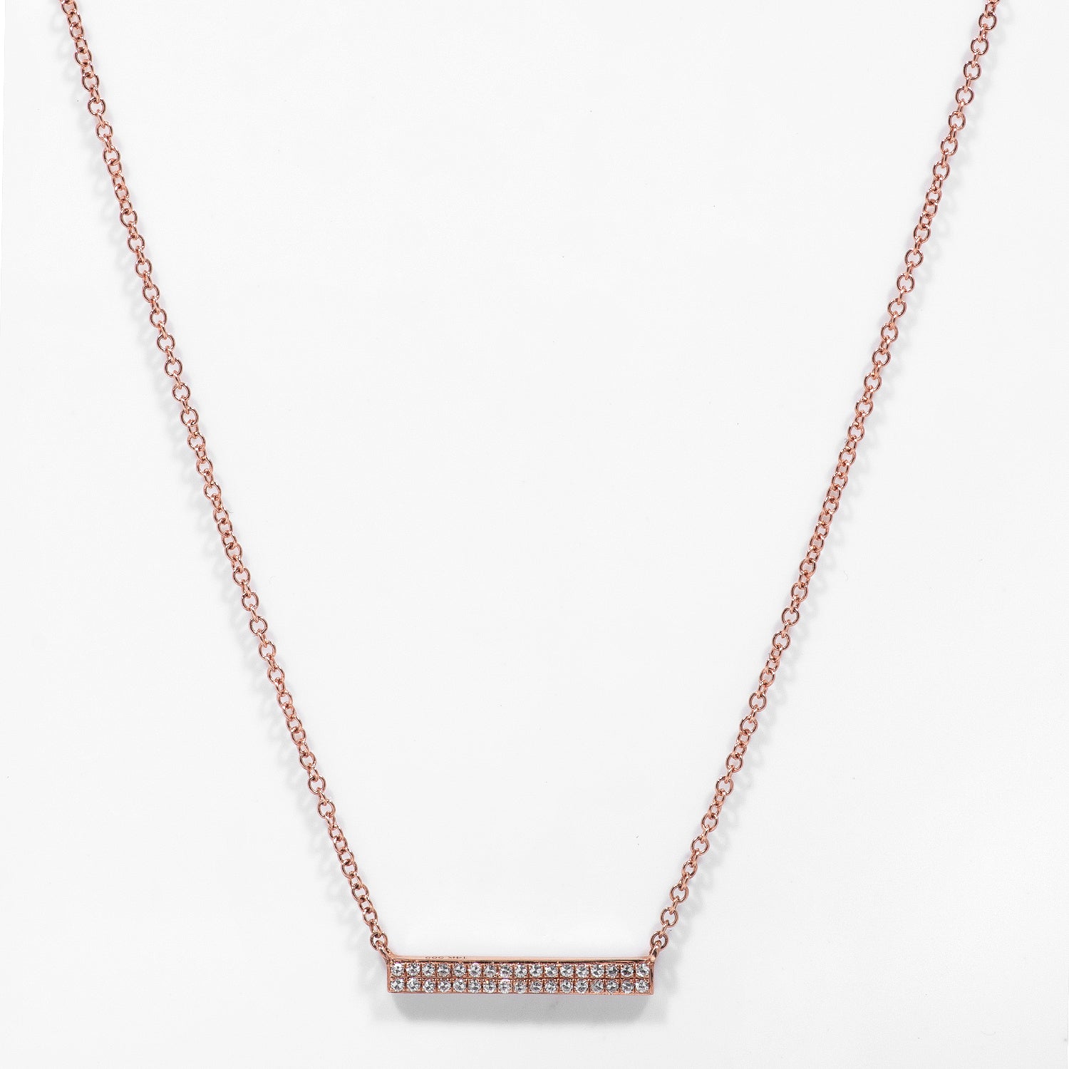 
  
  14k Rose Gold Diamond Bar Necklace
  
