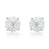 
  
  14k White Gold Diamond Cluster Illusion Earrings (1.70cts. t.w.)
  
