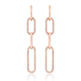 
  
  14k Rose Gold Diamond Dangle Paperclip Earrings
  
