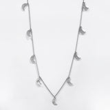 
  
  Adjustable 14k White Gold Diamond Dangle Half Moon Necklace
  
