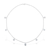 14K White Gold Diamond Flower Cluster Necklace