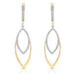 
  
  14k Yellow and White Gold Diamond Hanging Earrings
  
