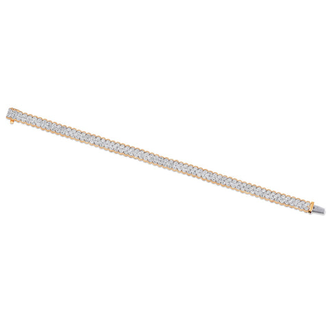 14k Two Tone Multi-Row Diamond Tennis Bracelet (4.75cts. t.w.)