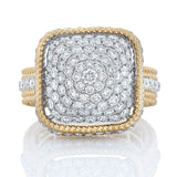 14k Yellow Gold Pave Diamond Dome Ring