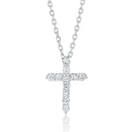 
  
  14k White Gold Small Diamond Cross Necklace
  
