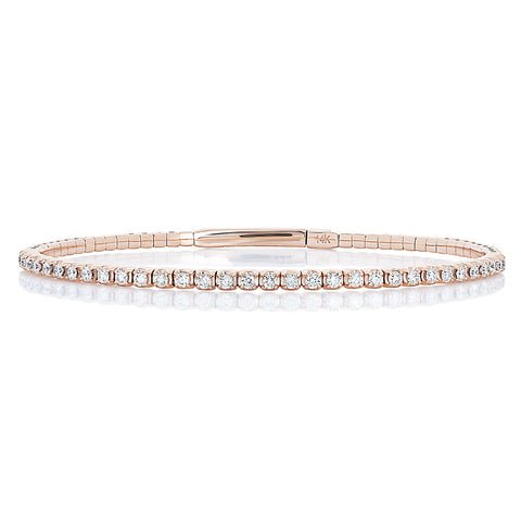 14k Rose Gold Diamond Bangle Bracelet