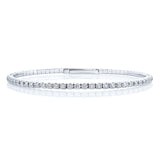 14k White Gold Single Row Diamond Bangle Bracelet