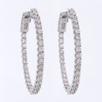 
  
  14K White Gold Diamond Inside Outside Oval Hoop Earrings
  
