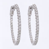 
  
  14K White Gold Diamond Inside Outside Oval Hoop Earrings
  
