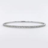 14K White Gold Round Diamond Flexible Bangle Bracelet