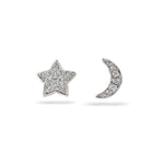 
  
  14k White Gold Star and Crescent Stud Earrings
  

