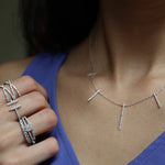 
  
  14k White Gold Vertical Diamond Bar Necklace
  
