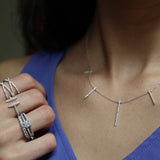 
  
  14k White Gold Vertical Diamond Bar Necklace
  
