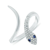 14k White Gold Diamond and Sapphire Snake Wrap Ring