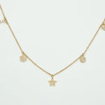 
  
  Adjustable 14k Yellow Gold Diamond Charm Necklace
  
