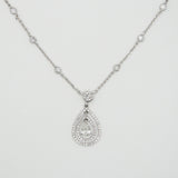 
  
  14k White Gold Pear Shaped Diamond Necklace With Diamond Chain
  
