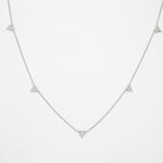 
  
  Adjustable 14k White Gold Station Diamond Heart Necklace
  
