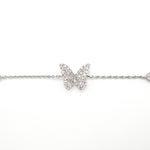 
  
  14k White Gold Diamond Butterfly Bracelet with Diamond Chain
  
