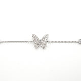 
  
  14k White Gold Diamond Butterfly Bracelet with Diamond Chain
  
