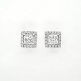 
  
  18k White Gold Square Diamond Halo Stud Earrings (.81cts. t.w.)
  
