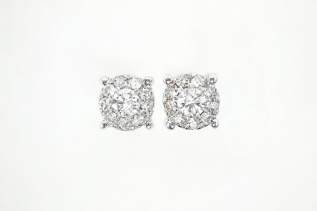 14k White Gold Diamond Cluster Stud Earrings (1/3 ct. t.w.)