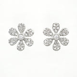 
  
  14k White Gold Diamond Flower Stud Earrings
  
