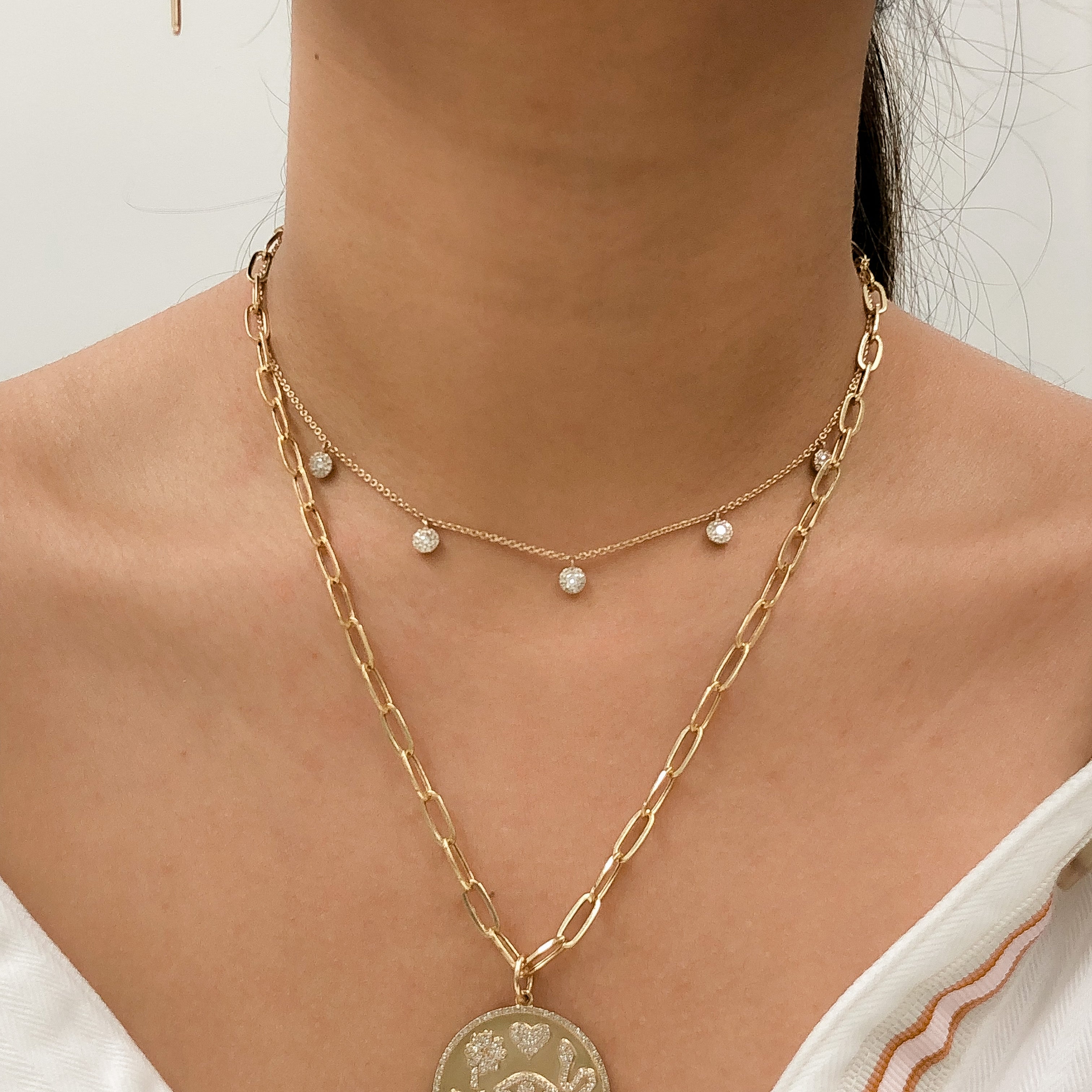 
  
  Lucky Diamond Medallion Necklace In 14k Yellow Gold
  
