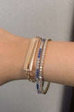 14k White Gold Diamond and Sapphire Tennis Bracelet