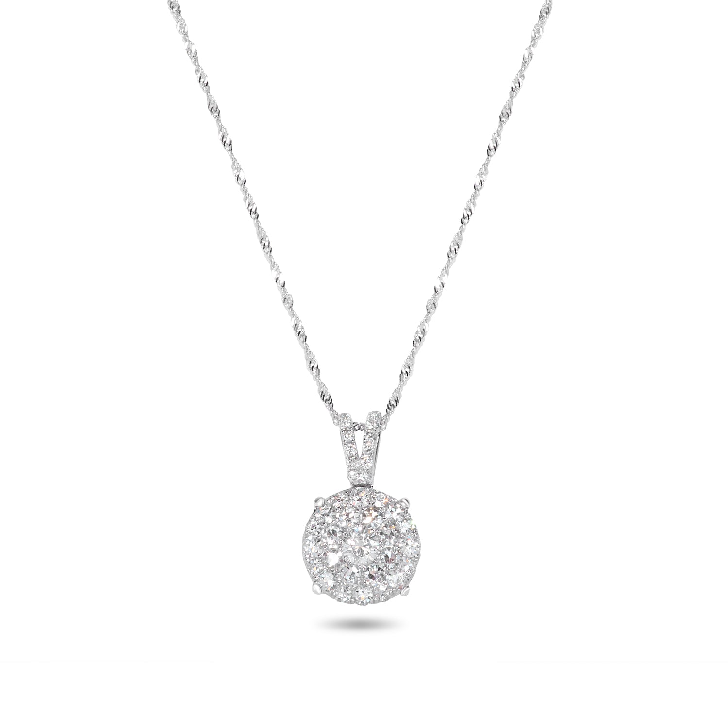 
  
  14k White Gold Cluster Diamond Pendant
  
