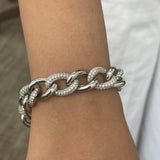 
  
  14K White Gold Diamond Link Chain Bracelet
  
