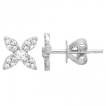 
  
  14K White Gold Diamond Flower Stud Earrings
  
