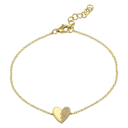 
  
  14K Yellow Gold Diamond Heart Bracelet
  
