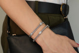 14k White Gold Oval Segment Diamond Bracelet