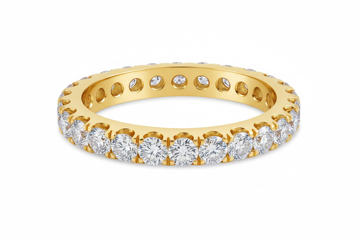 
  
  Diamond Eternity Wedding Band - 1.50cts. - 14K Yellow Gold - Size 5.5
  
