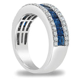 White Gold Diamond Sapphire Band Ring