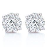 
  
  14k White Gold Diamond Cluster Stud Earrings (.56cts t.w.)
  

